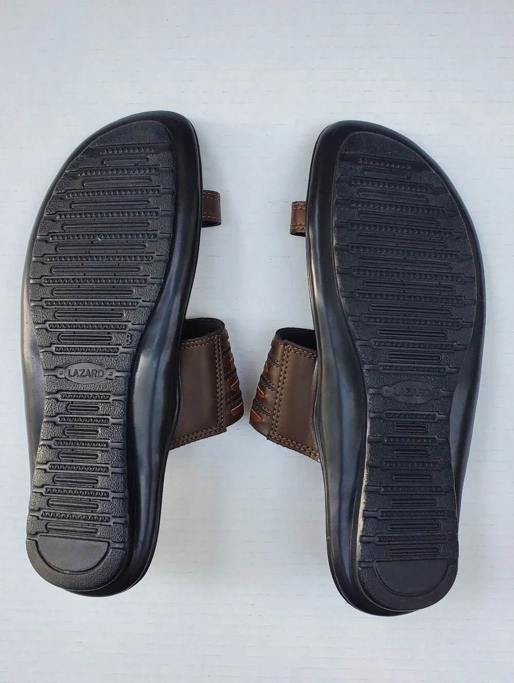 LAZARD by Khadim's Mens UK 8 US 9 Brown Kolhapuri Sandals Toe Loop India Casual